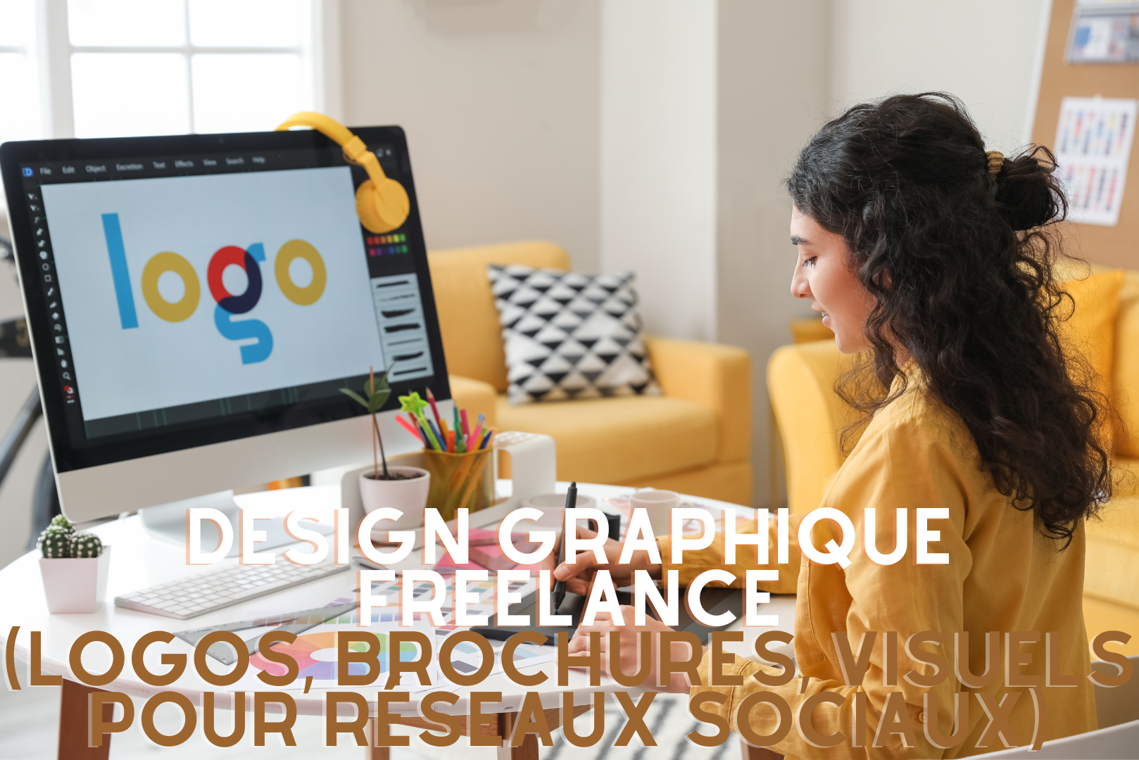 Design graphique freelance (logos, brochures, visuels pour réseaux sociaux)